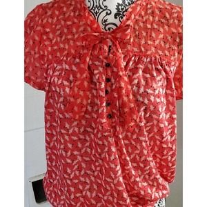 Super cute coral Ann Taylor LOFT short-sleeve blse
